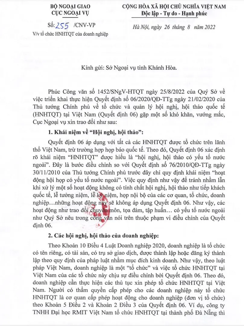 công văn xin phép tổ chức sự kiện