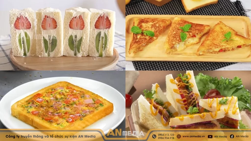 Bánh sandwich mini được tạo hình đa dạng bắt mắt