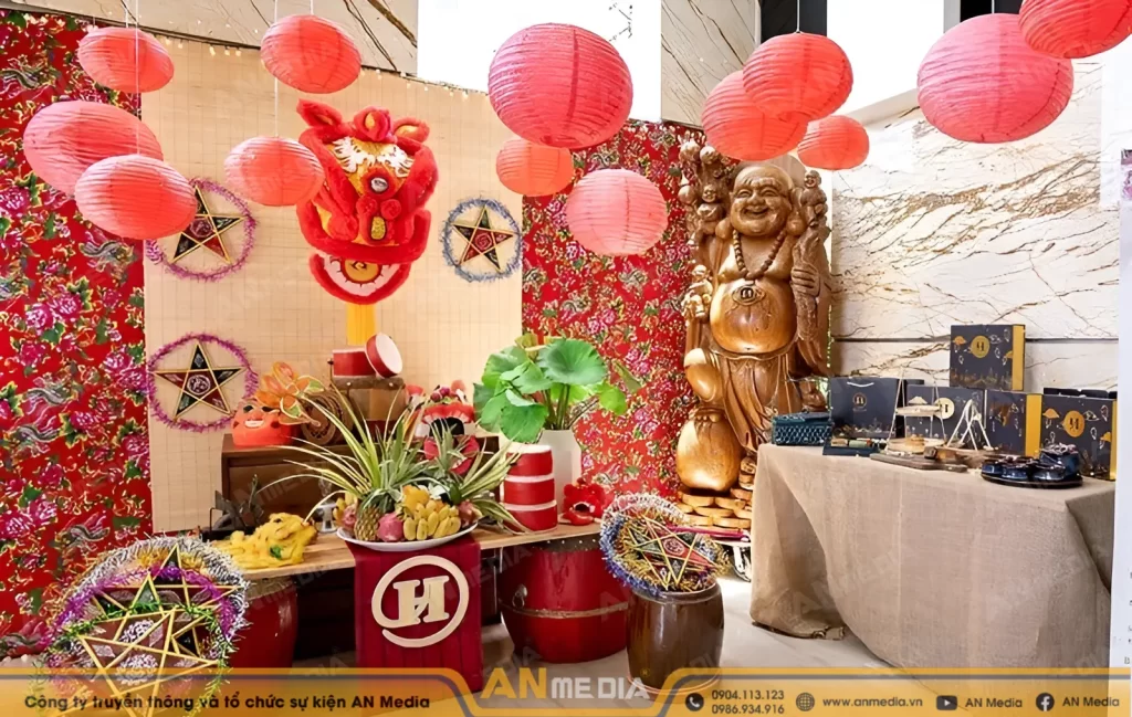 Trang trí sân khấu bằng đèn ông sao