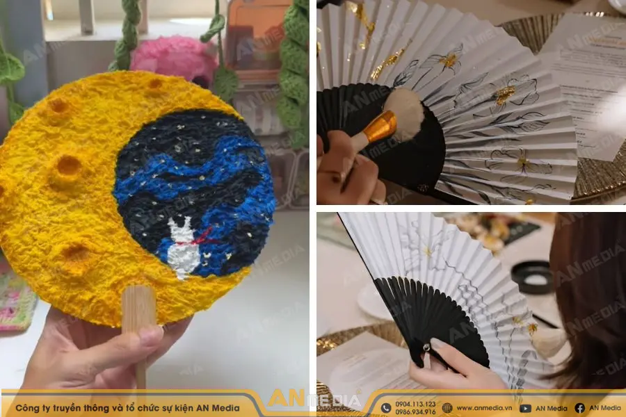 Workshop trang trí quạt giấy Trung thu