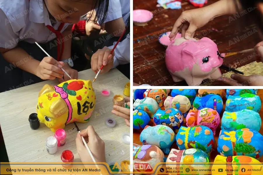 Workshop trang trí heo đất