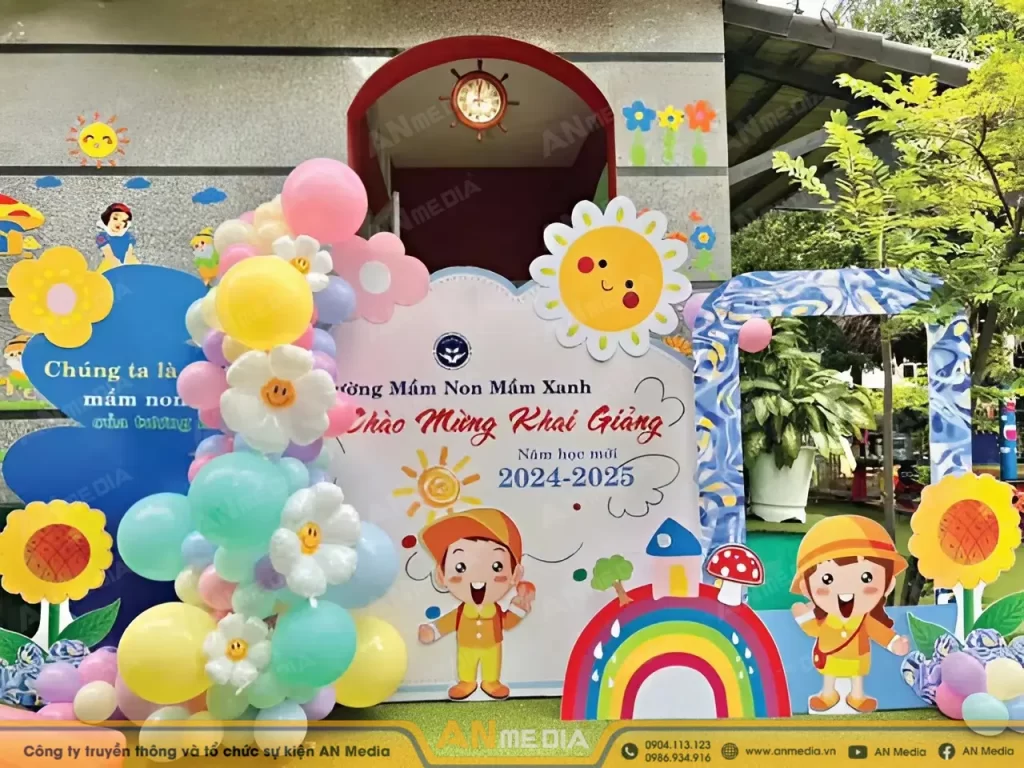 Backdrop khai giảng mầm non