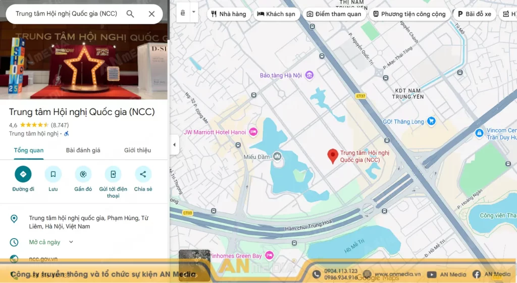 Google map Trung tâm Hội nghị Quốc gia